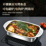 Stainless Steel Grilled Fish Dish Multi-use Roasting Pan Stainless Steel Pan Rectangular Tray